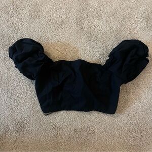 Black tie Back crop top